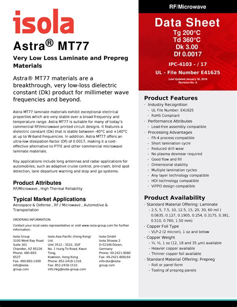 isola extreme|Astra MT77 Very Low Loss Laminate and Prepreg .